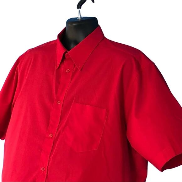 James & Nicholson Short Sleeve Red Button-Up Dress Shirt Size XL NWOT - Picture 6 of 9